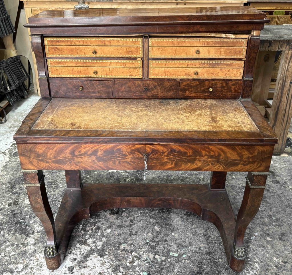Bonheur du jour Empire Lesage avant restauration