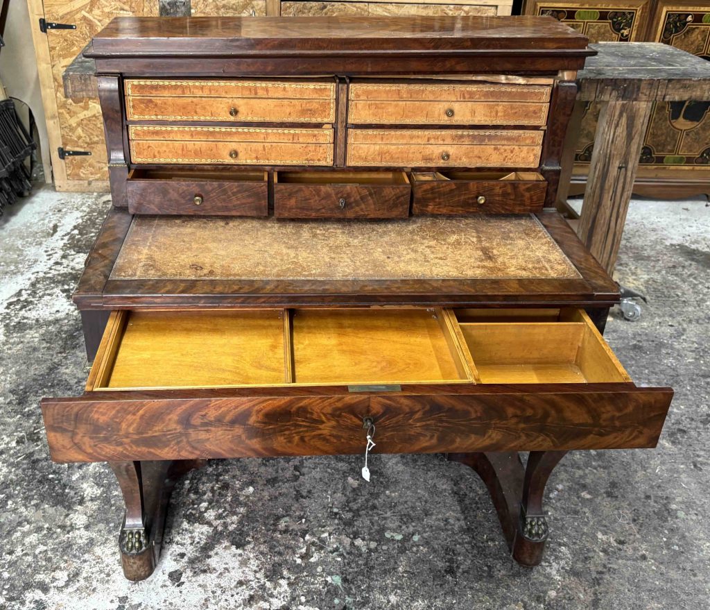 Bonheur du jour Empire Lesage avant restauration
