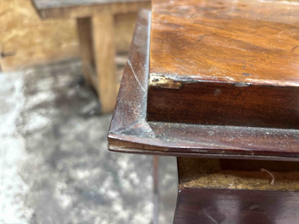 Bonheur du jour Empire Lesage avant restauration